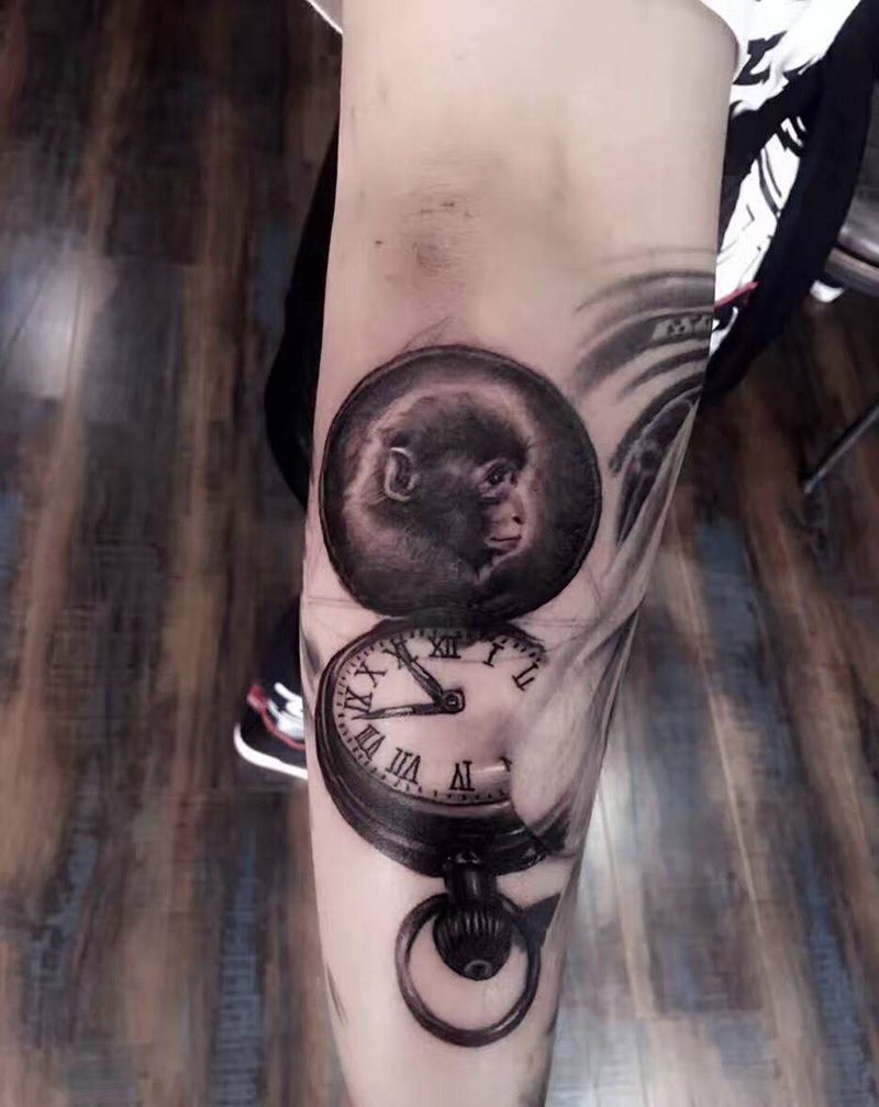 怀表纹身图片