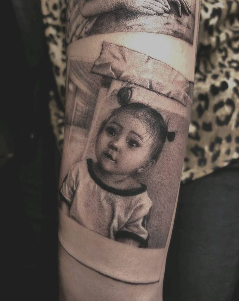 肖像纹身图片_手臂欧美写实纹身图案