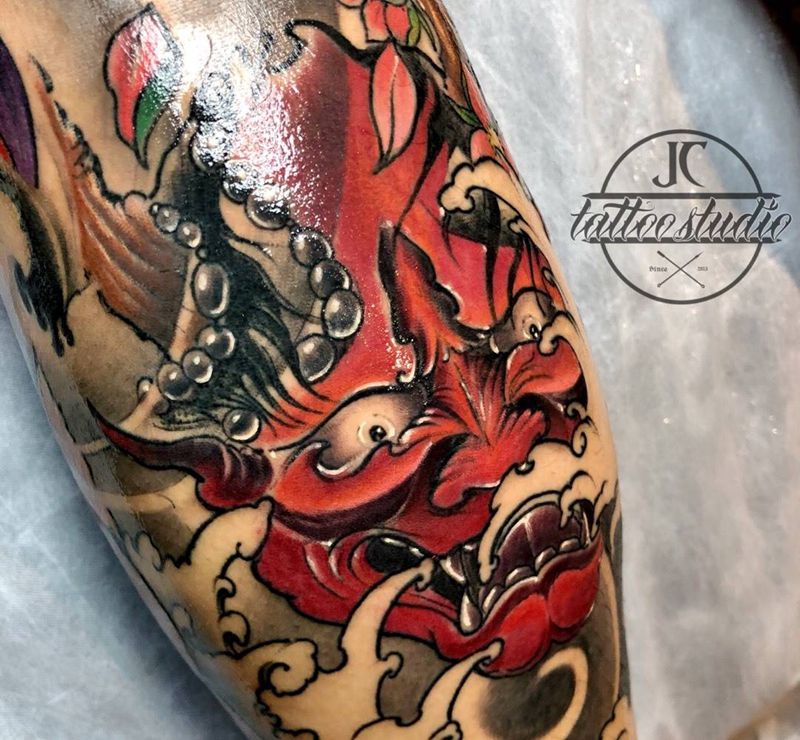 傳統包腿纹身图片_腿部新传统纹身图案