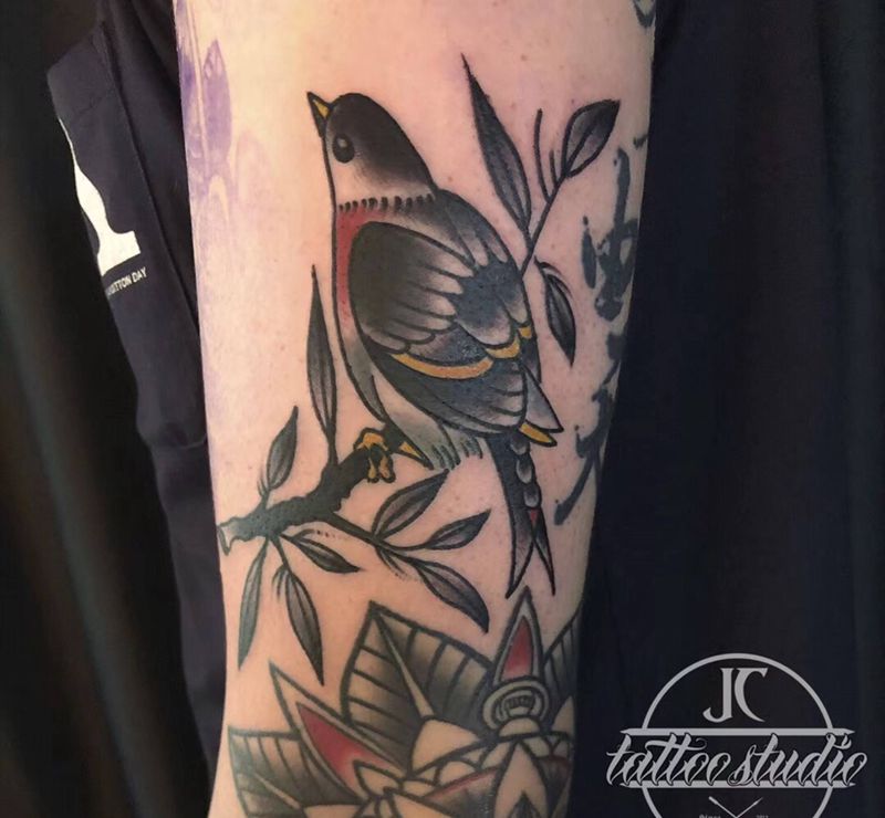 oldschool鳥纹身图片_手臂手部Old School纹身图案