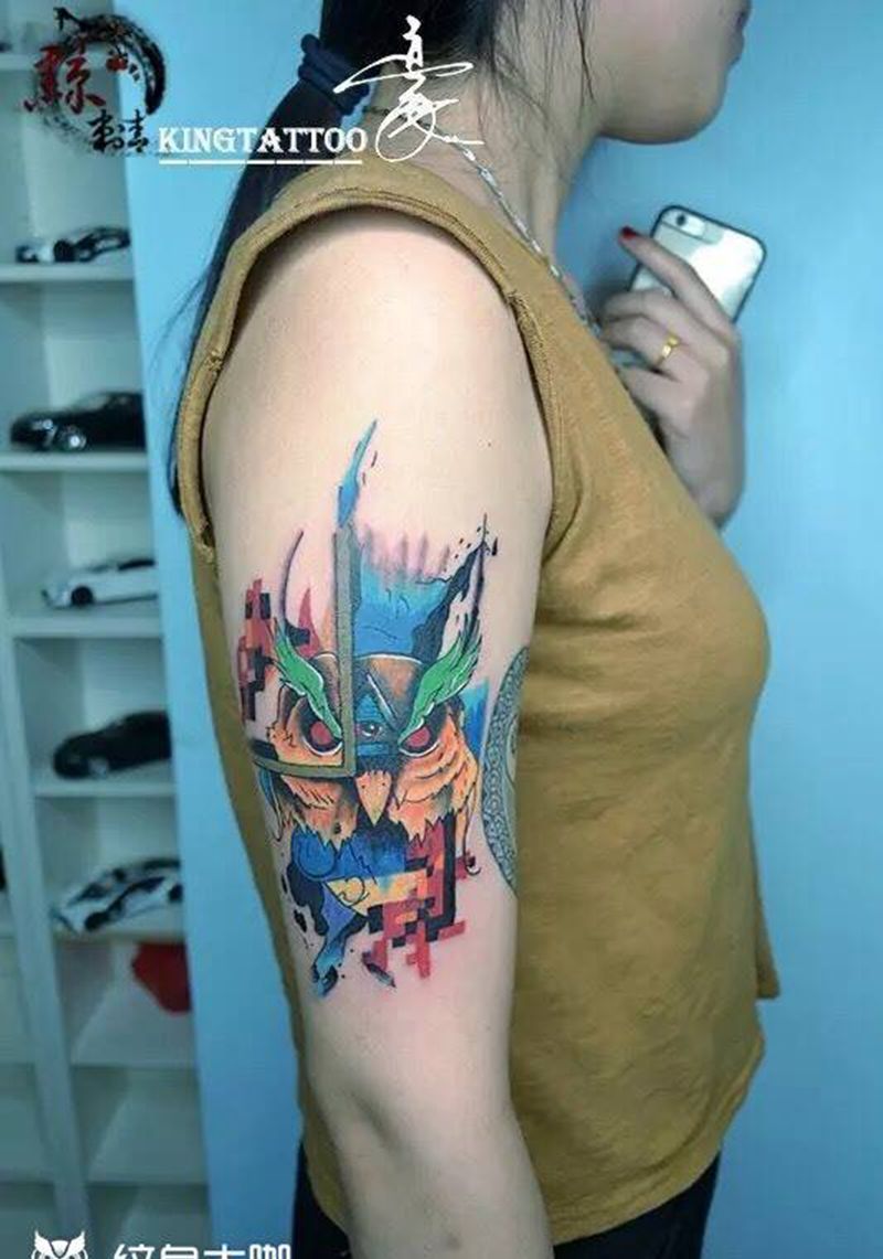 #猫头鹰#纹身图片