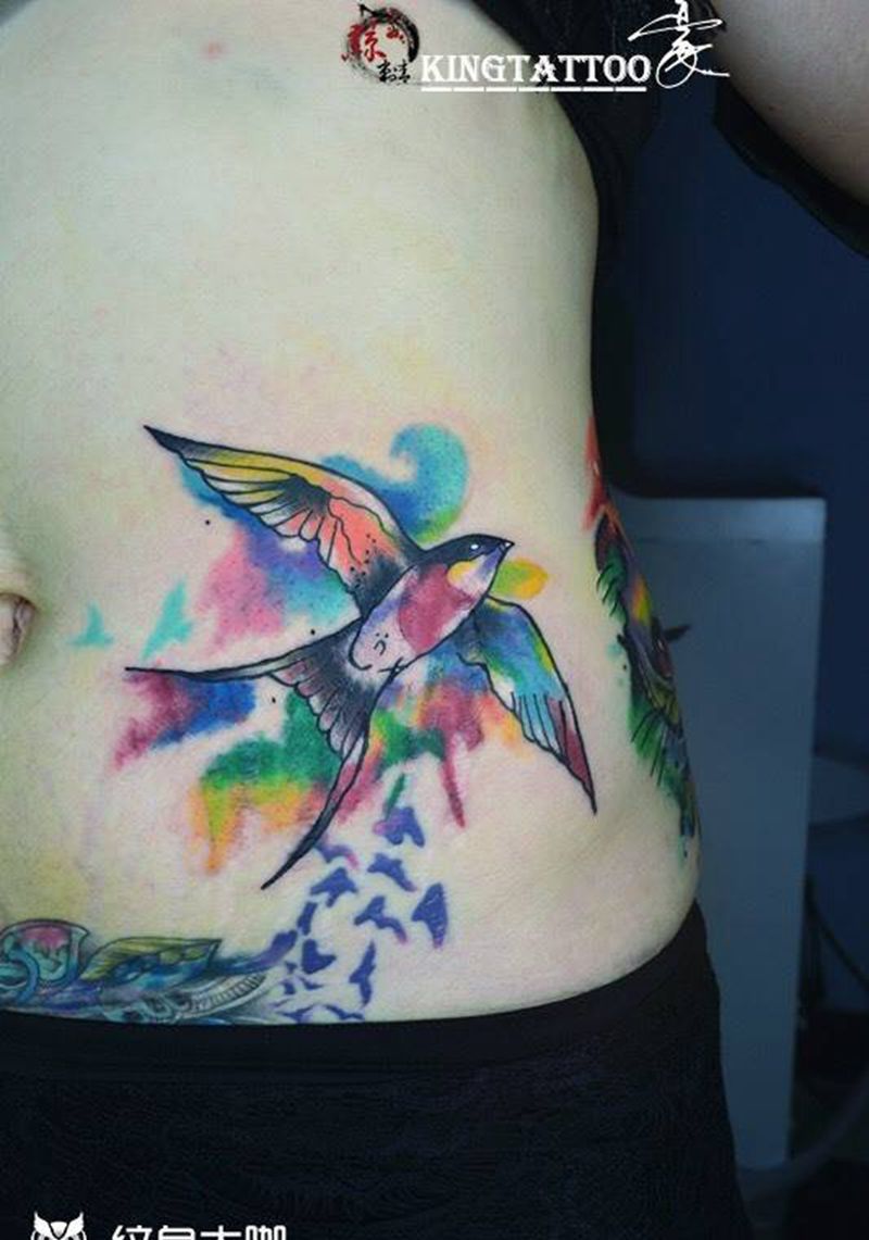 水彩图纹身图片