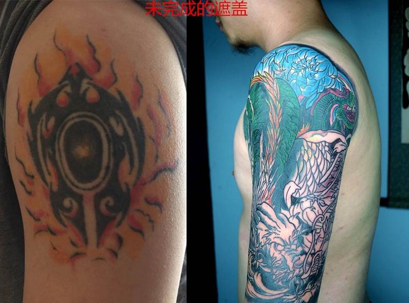 遮盖纹身纹身图片_成品传统动物纹身图案