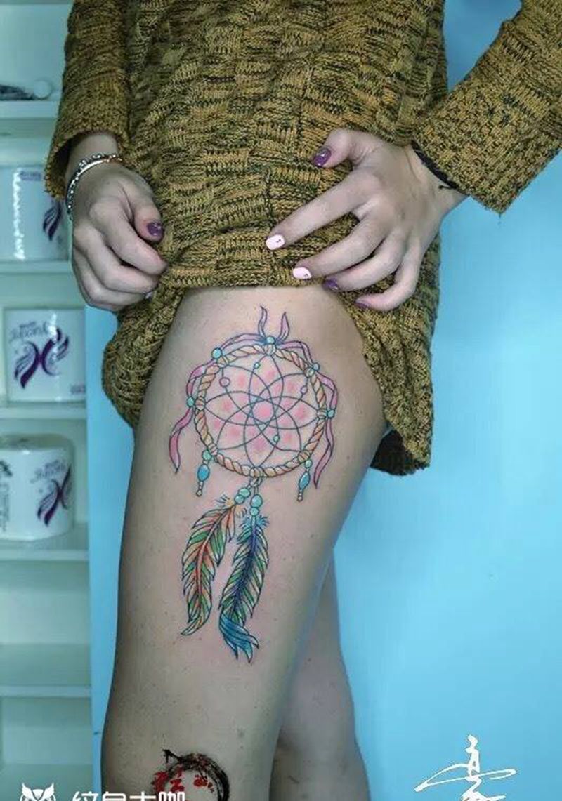 #捕梦网#纹身图片_臀部欧美纹身图案