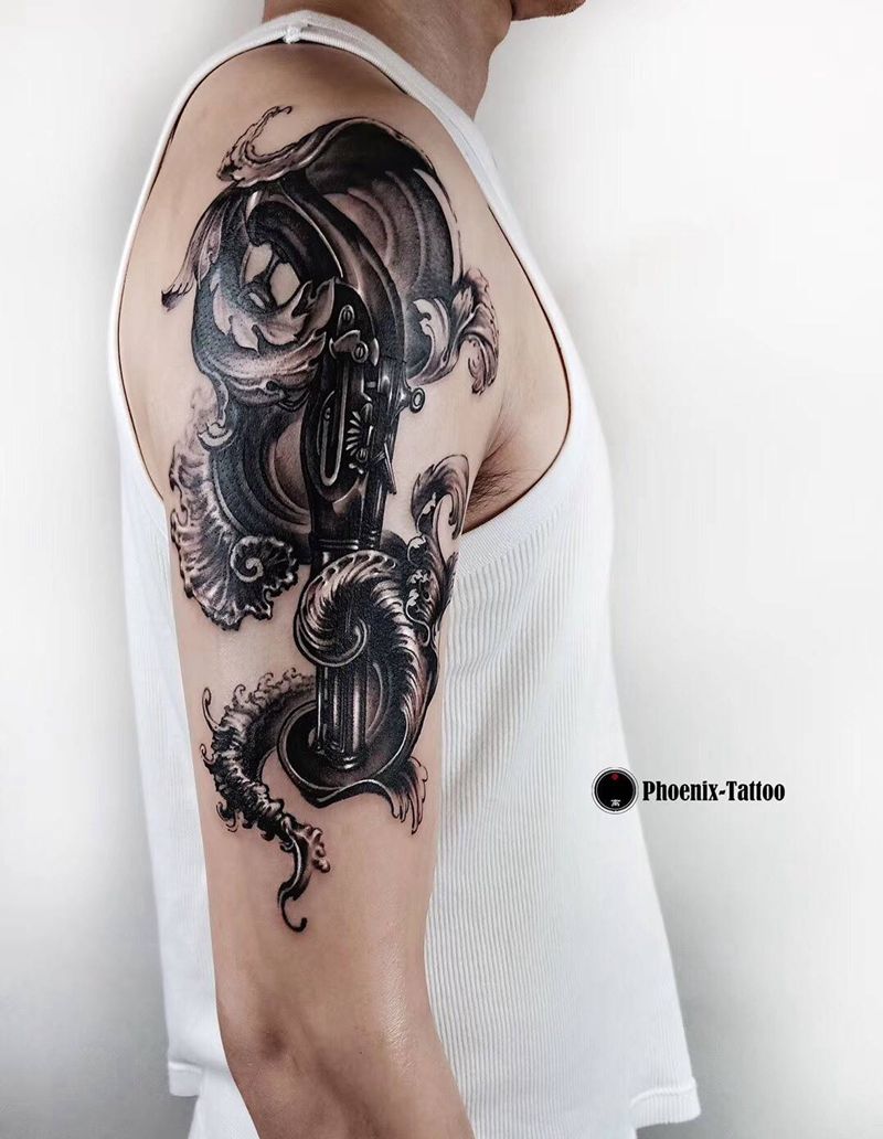 巴洛克火枪纹身图片