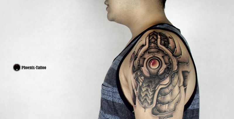 机械臂纹身图片