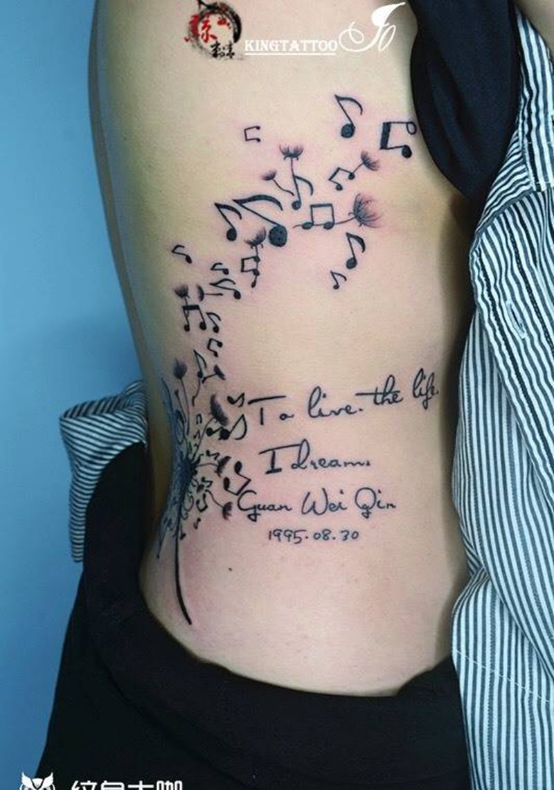 #蒲公英##音符##英文#纹身图片