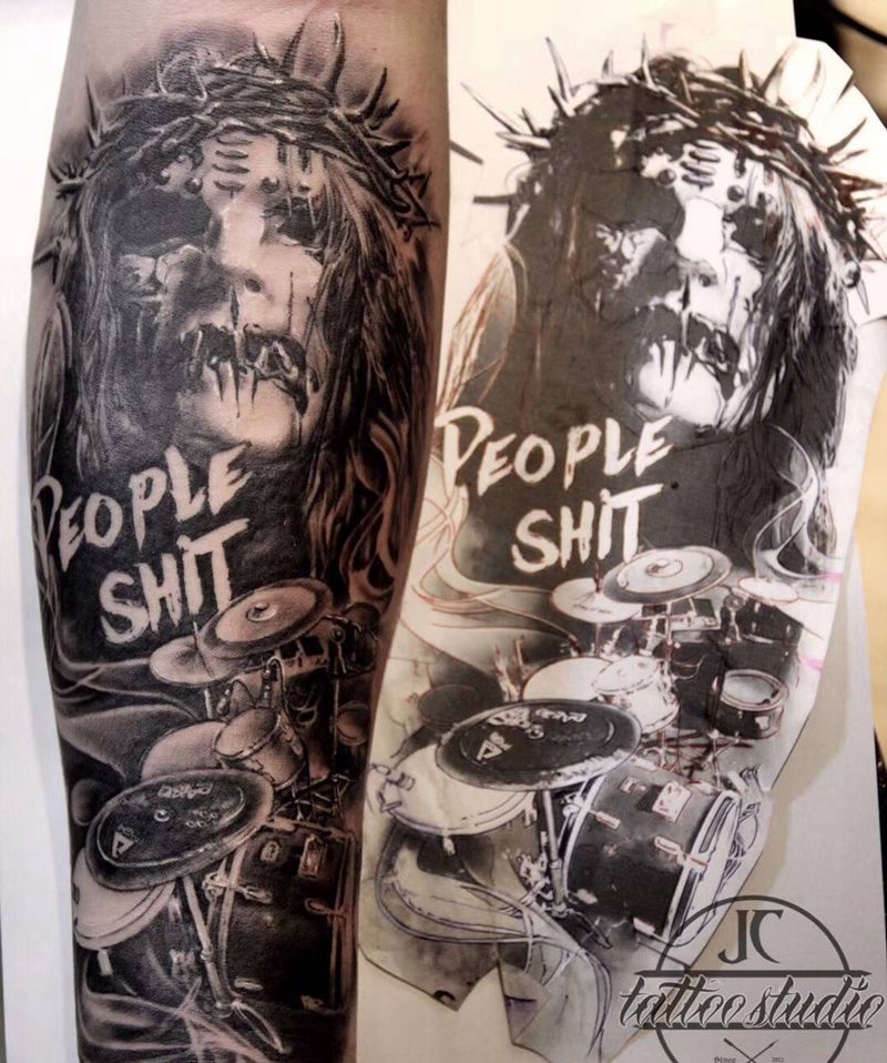 Joey jordison纹身图片_手臂手部欧美写实纹身图案