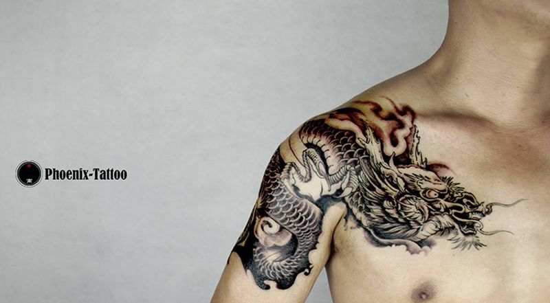 传统龙纹身图片