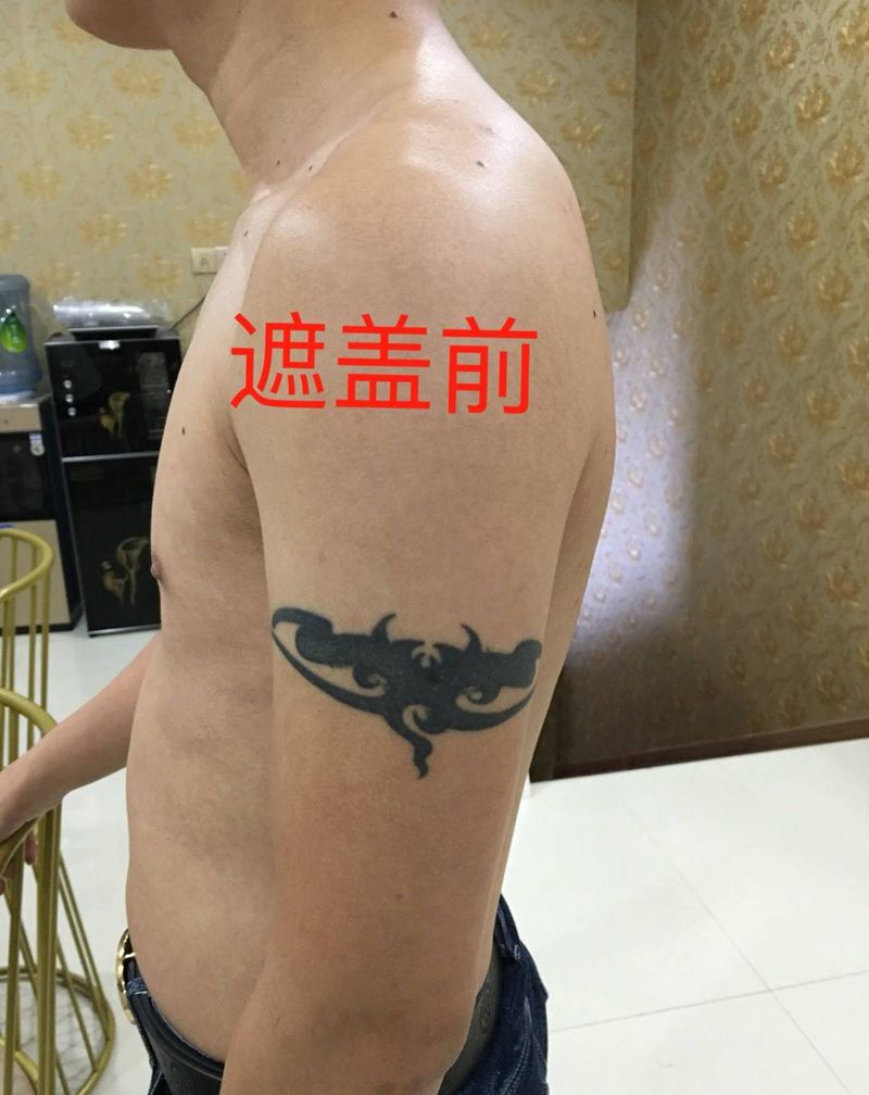 天使纹身图片_成品肩部欧美人物写实纹身图案