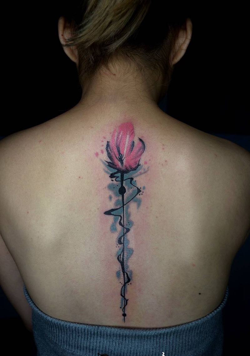 花作品纹身图片_成品背部广州花都纹身图案