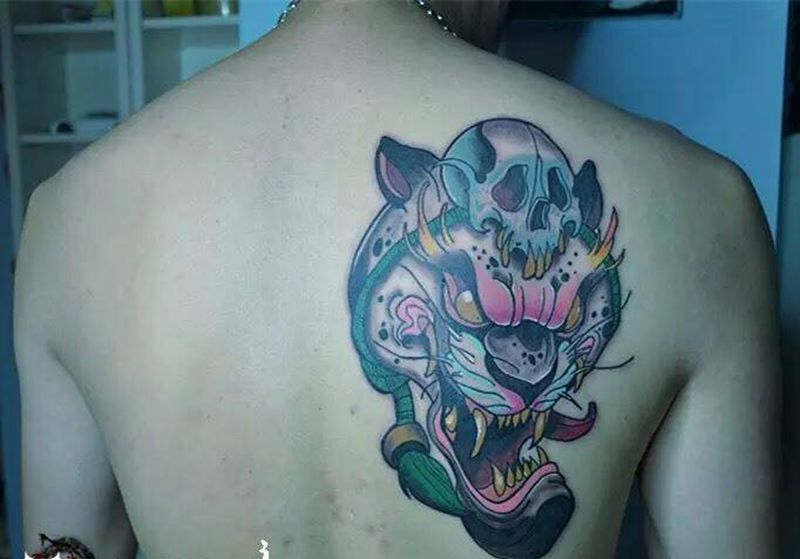 欧美的豹头#花都黥刺青工作室#纹身图片