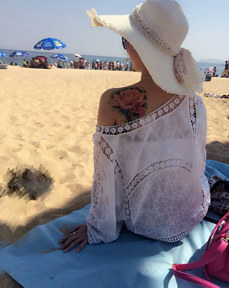 玫瑰花纹身图片_清新欧美手臂腿部臀部背部脚部腰部胸部肩部纹身图案