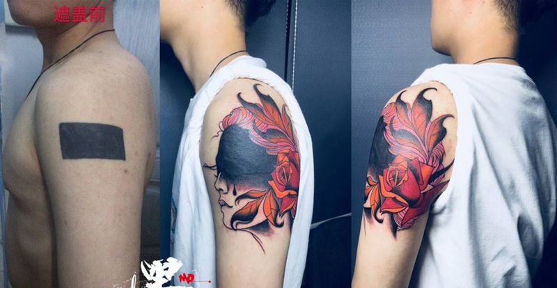 jojo师傅工作纹身图片_手部腿部花体字New School纹身图案