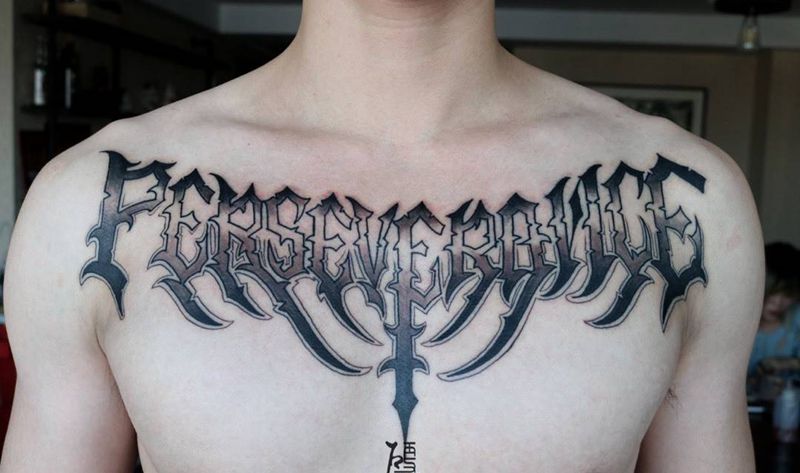 花体字纹身图片_胸部臀部腿部背部手部脚部传统欧美字符原创纹身图案