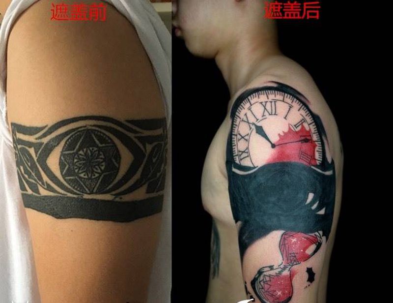遮盖纹身纹身图片_成品手臂广州花都遮盖纹身图案