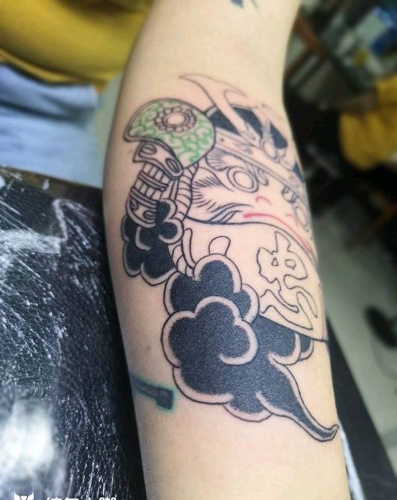 达摩未完成纹身图片_手臂纹身图案