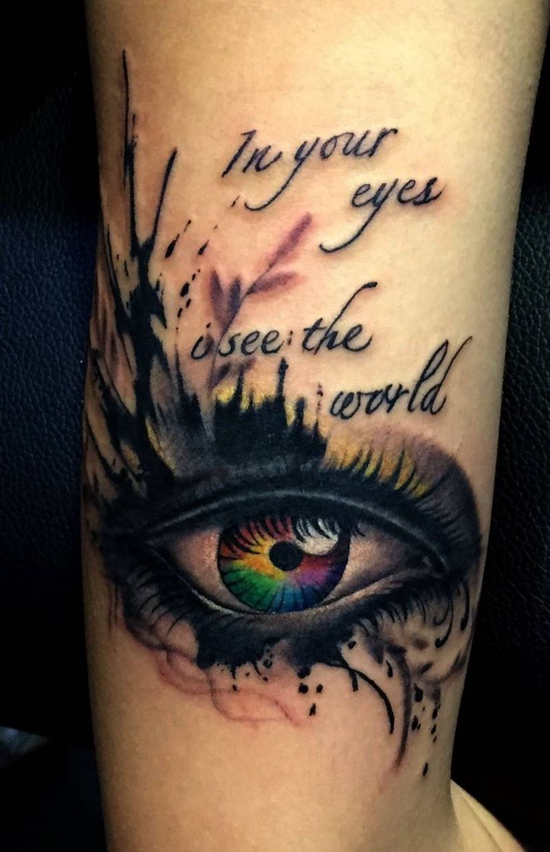 眼睛纹身图片_传统欧美清新肖像胸部背部臀部脚部手臂纹身图案