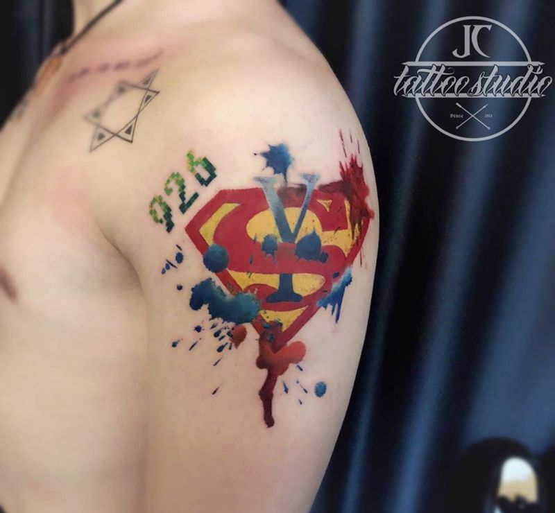 潑墨纹身图片_成品手部手臂臀部欧美清新字符贴纸原创泼墨纹身图案