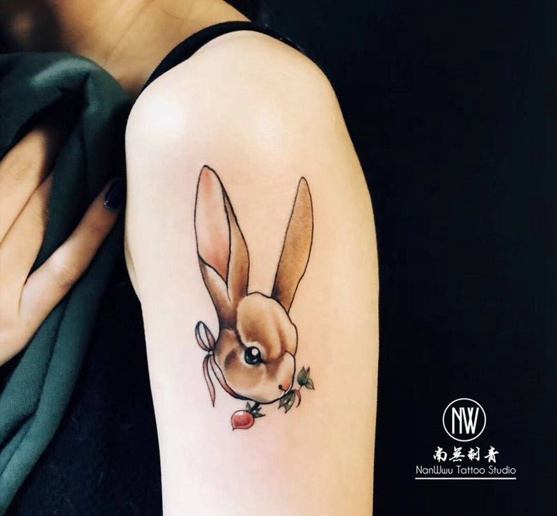兔子纹身图片_手臂New School纹身图案