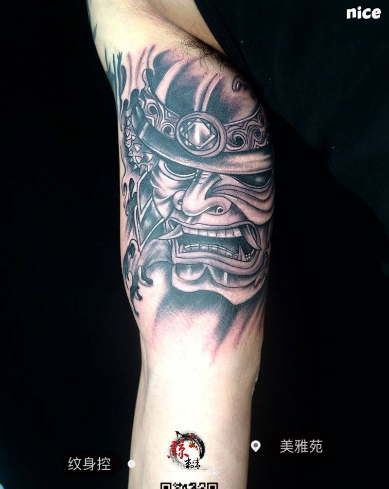 #武士#纹身图片_成品手部人物花都区广州花都纹身图案