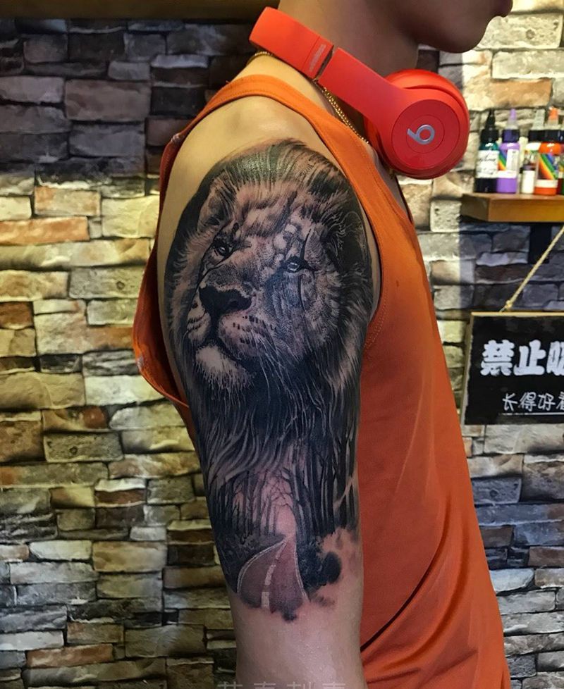 狮子纹身图片