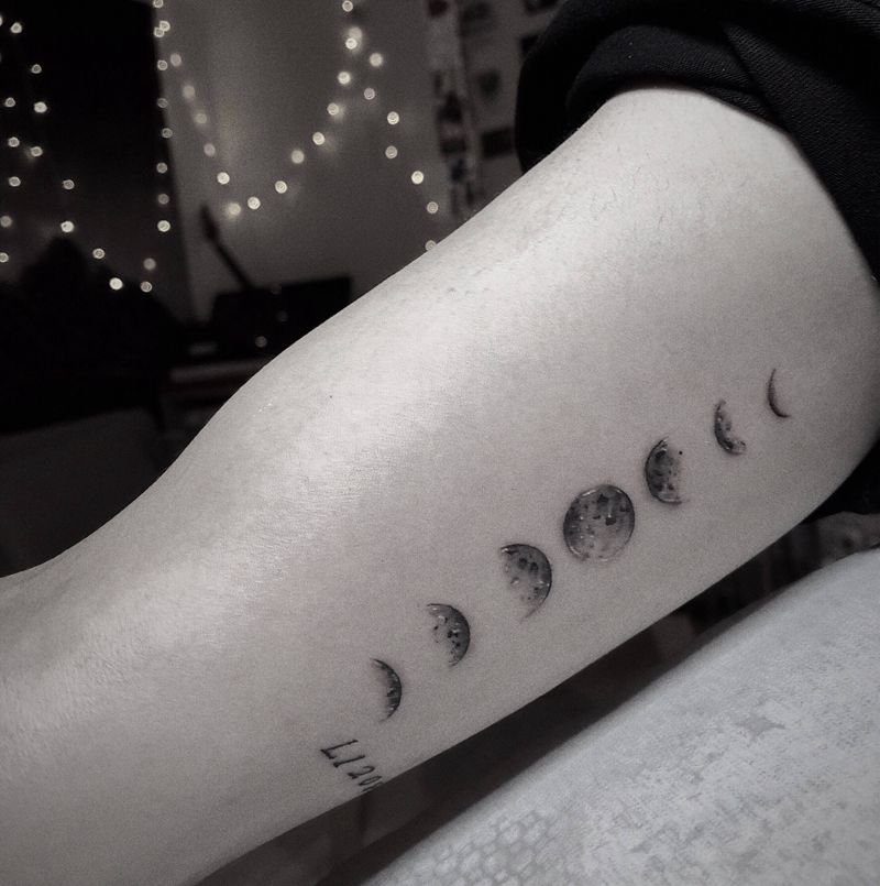 小清新纹身图片_手臂点刺纹身图案