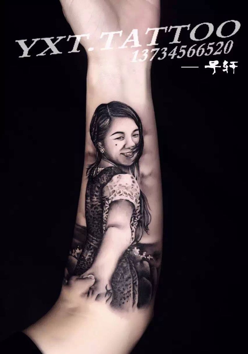 肖像作品纹身图片_成品手臂手部欧美习俗写实肖像人物原创纹身图案