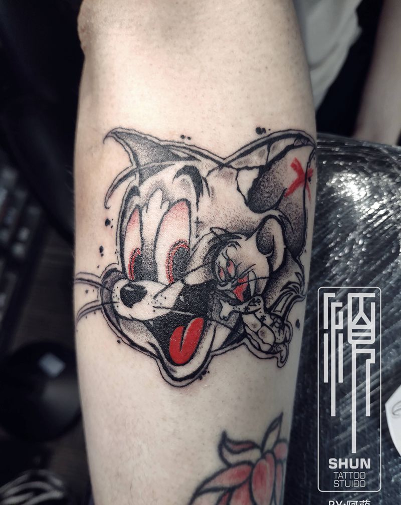 Tom&Jerry纹身图片_手臂New School纹身图案