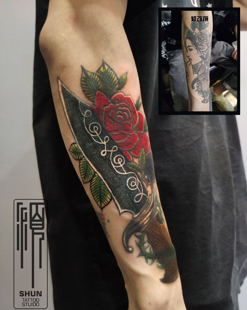 School纹身修改纹身图片_手臂New School纹身图案