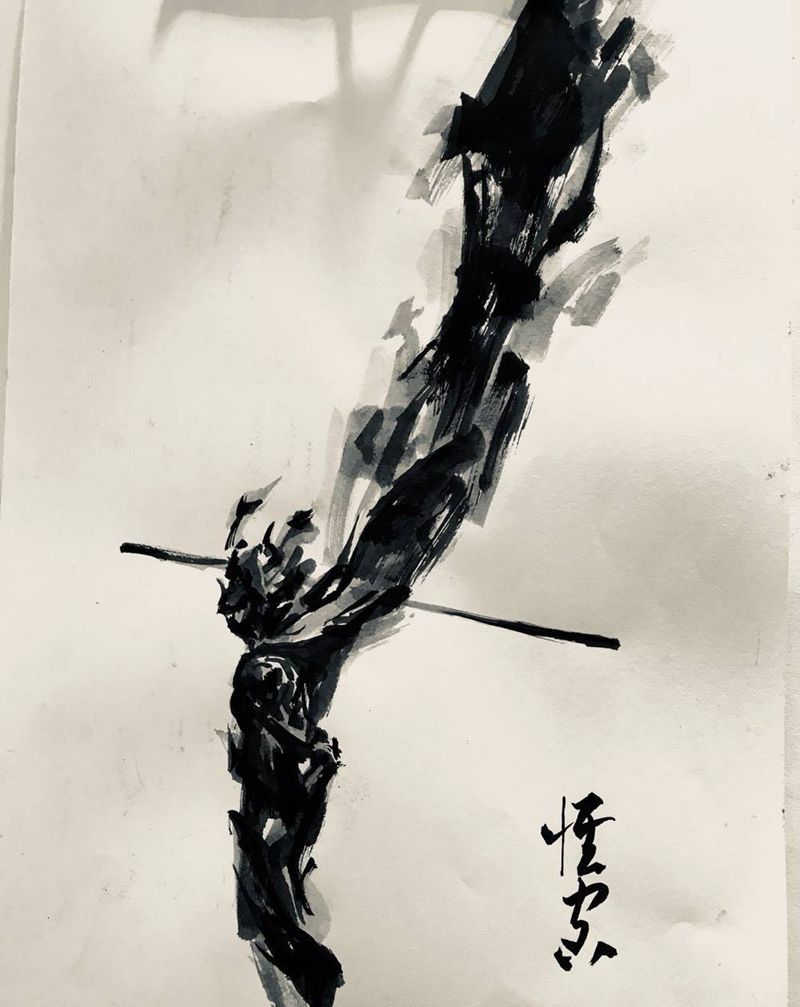 随笔,水墨悟空纹身图片