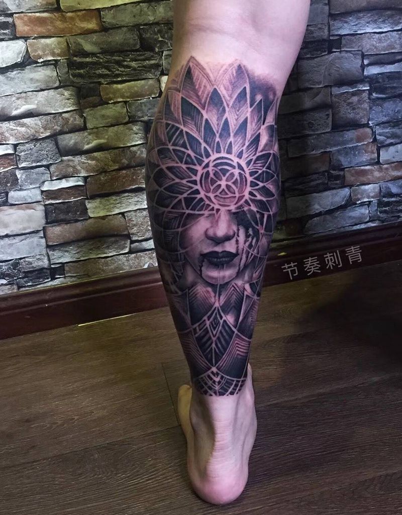 女人头纹身图片