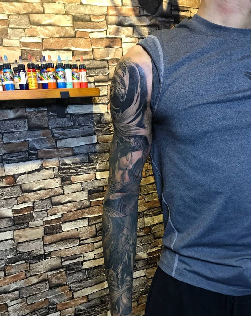 美人鱼纹身图片