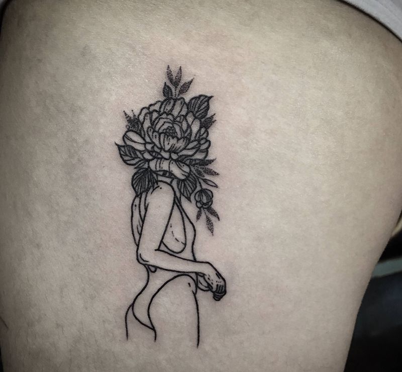 花之女纹身图片
