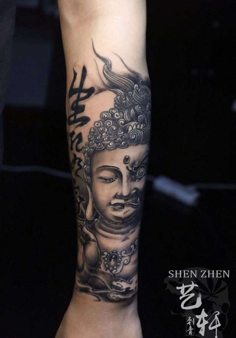 修改加包小臂纹身图片_成品手臂传统鬼神纹身图案