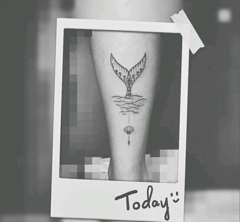 小图纹身图片_腿部脚部清新几何纹身图案