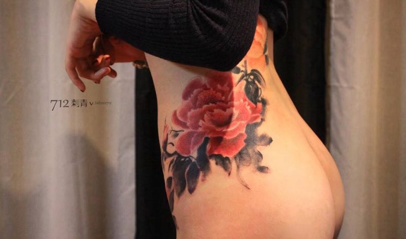 牡丹纹身图片