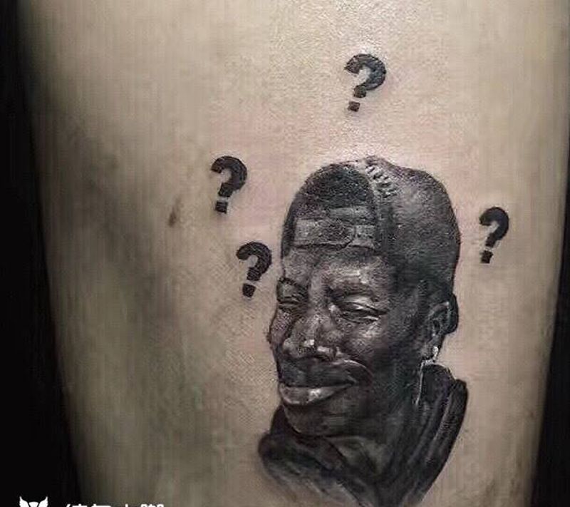 为什么？纹身图片_成品插画腿部脚部手臂臀部手部欧美肖像人物纹身图案