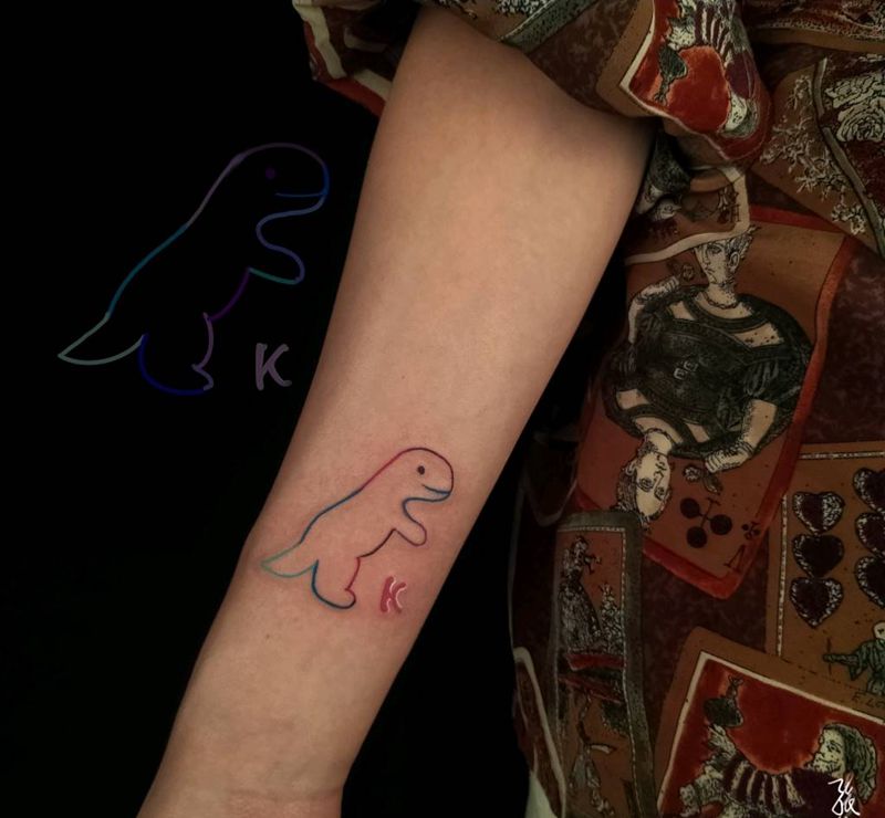 小恐龙纹身图片_手臂纹身图案