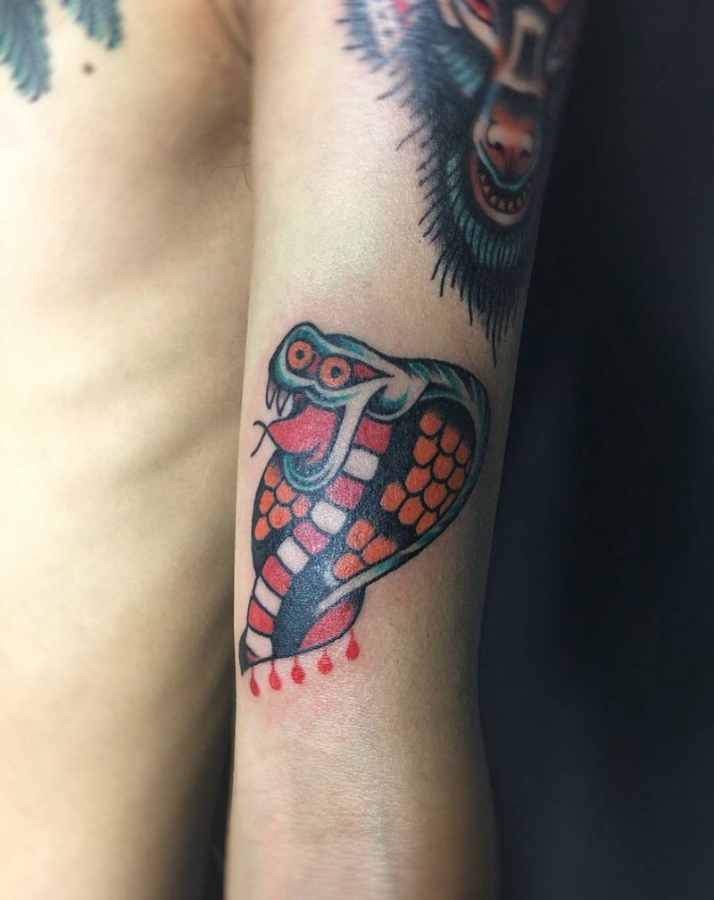 school纹身图片_手臂欧美鬼神动物清新成品纹身图案