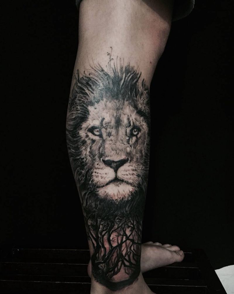 丛林之王纹身图片