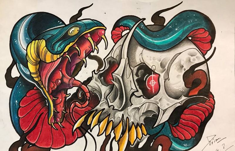 New school手稿纹身图片