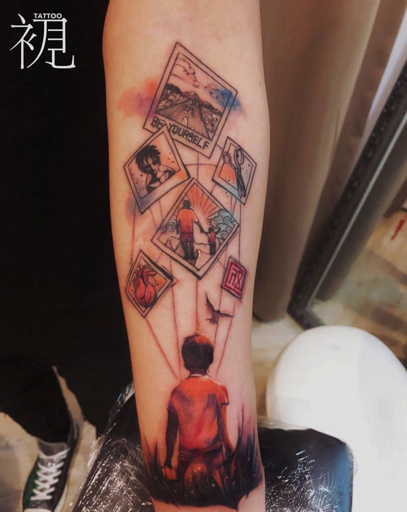 少年纹身图片_成品手臂手部清新肖像写实欧美人物静物原创纹身图案