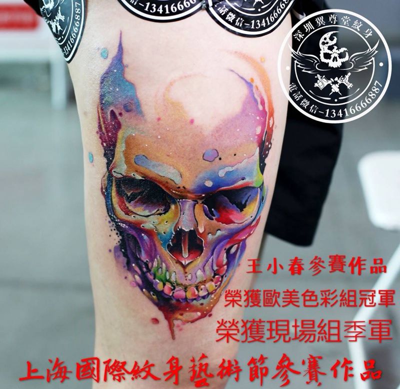 欧美骷髅纹身图片