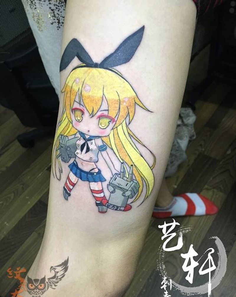 动漫人特纹身图片_清新纹身图案