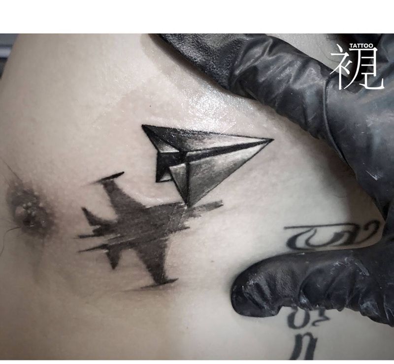 ,纹身图片_成品胸部几何静物原创清新写实纹身图案