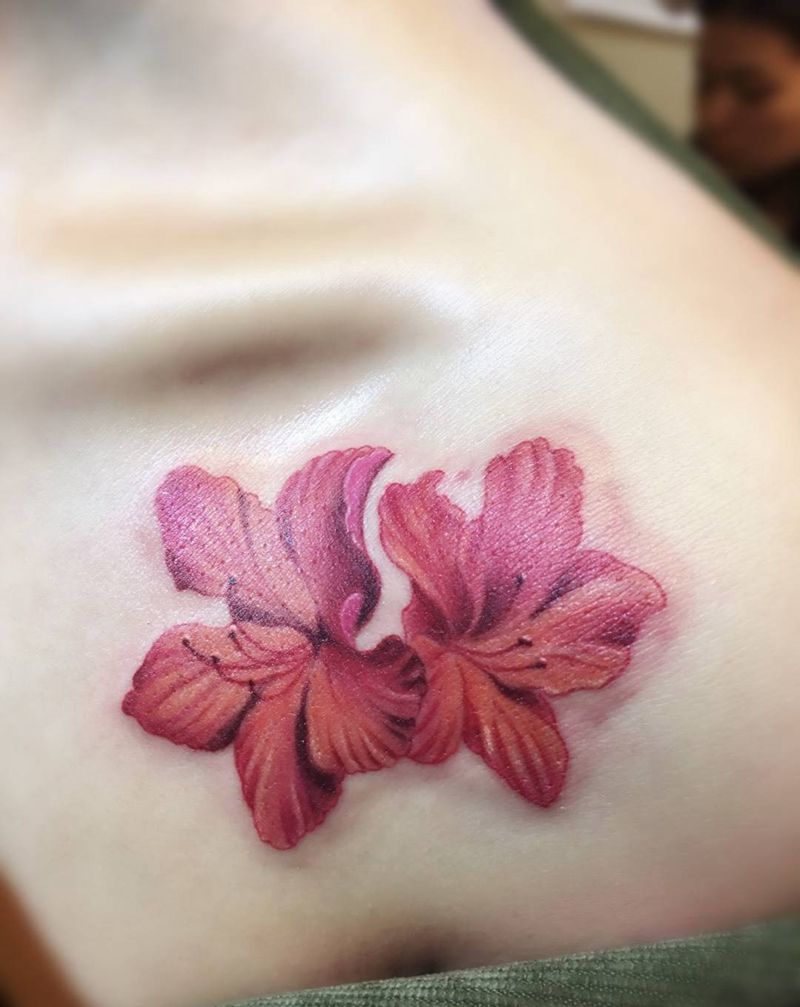 花花纹身图片_手臂清新植物成品纹身图案