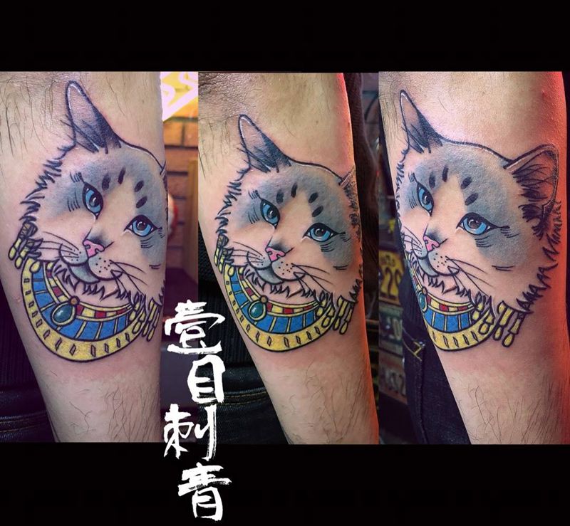 原创埃及布偶喵纹身图片