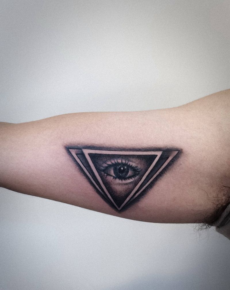 修修改改纹身图片_手臂欧美写实眼睛纹身图案