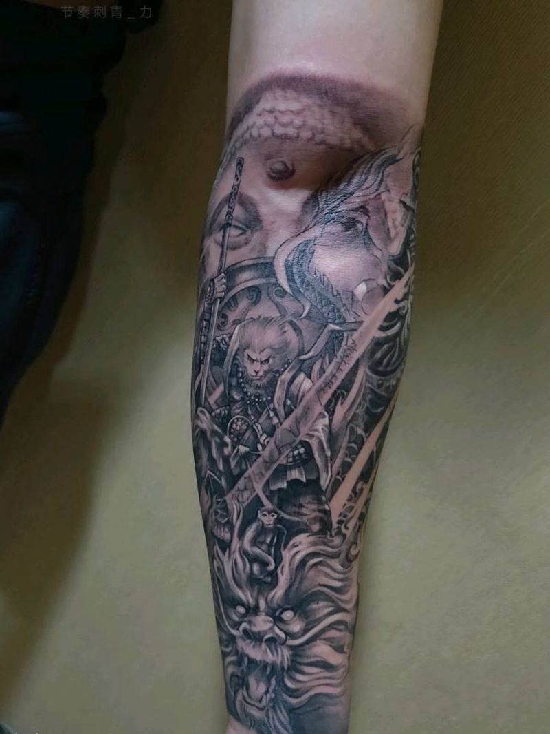 孙悟空纹身图片_手臂新传统纹身图案